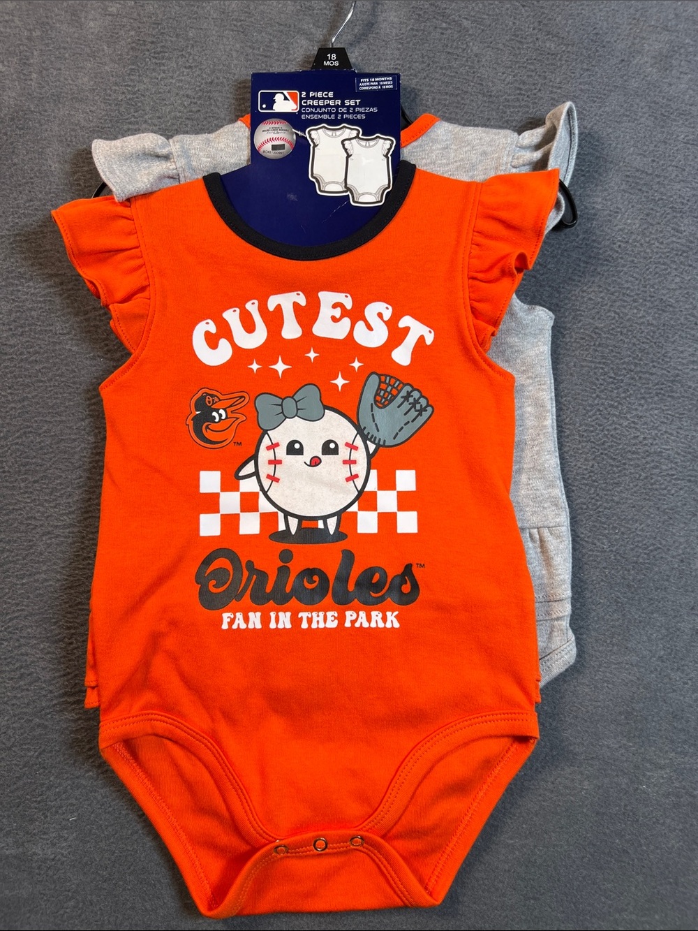 MLB Baltimore Orioles Orange 'Cutest' Baby One-Piece Bodysuit